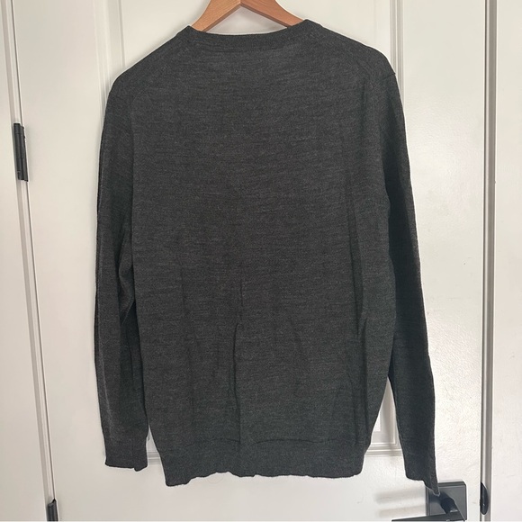 Club Room Wool Sweater Dark Gray Crewneck Merino Wool Mix Size Large - Picture 2 of 4